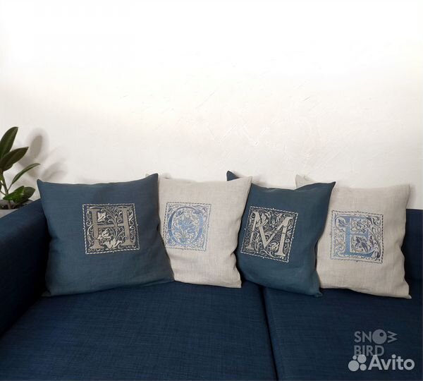 Чехол на подушку с вашей буквой на заказ