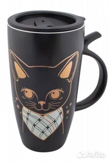 Керамическая кружка с котом, новая