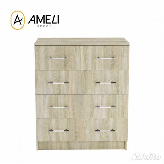 Комод 5 ящиков, классика 80х80 см, Дуб Сонома