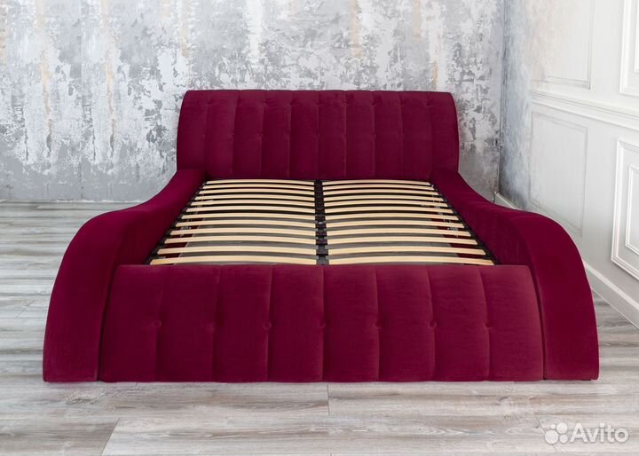 Кровать двуспальная 140х200 бордо