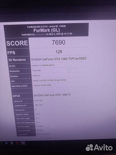 Видеокарта Gainward GTX 1080 Ti 11 gb Phoenix