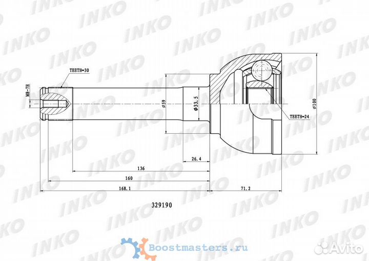 ШРУС внешний 30/24 inko 329190