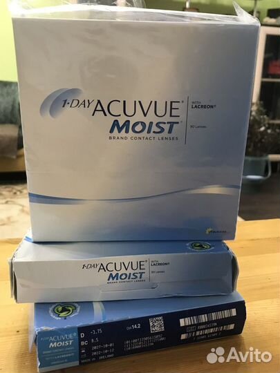 Линзы контактные Acuvue 1day moist однодневные