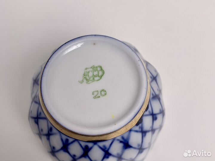 Кофейная чашка без ручки лфз кобальтовая сетка