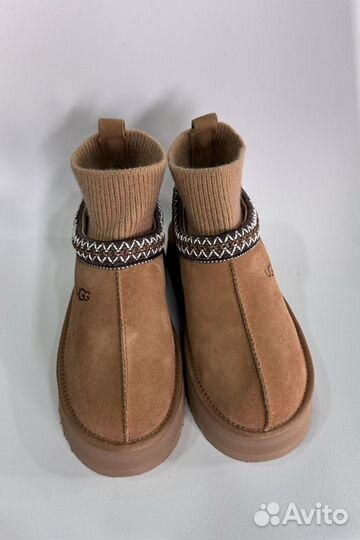 Женские угги Tazz Knit Chestnut на платформе