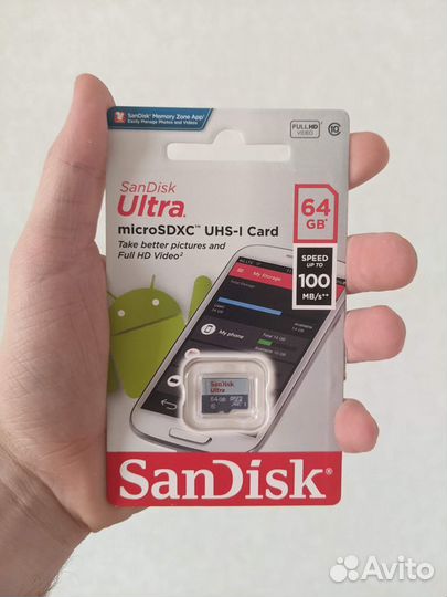 Карта памяти microsd 64gb SanDisk (Оригинал)