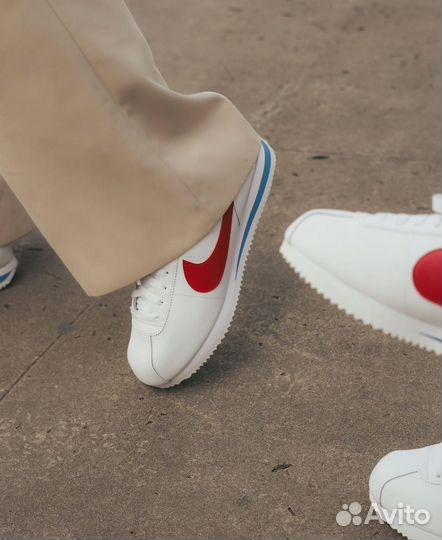 Кроссовки Nike Cortez White Red Classic Skin