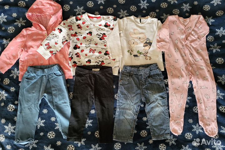 Вещи H&M,Next,Mothercare пакетом на девочку 80 86