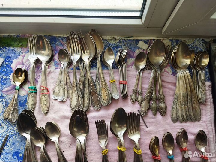 Наборы ложки вилки мельхиор