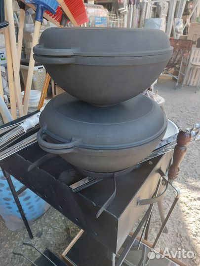 Казаны чугунные с крышкой сковородой