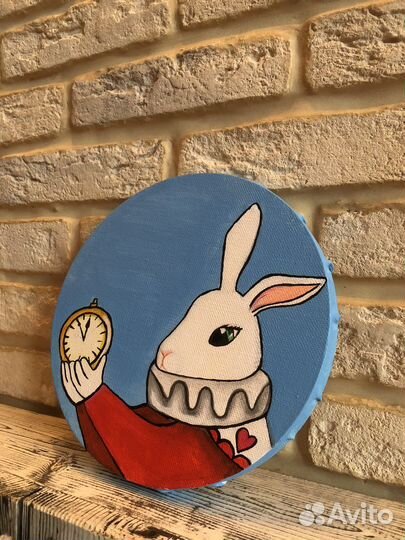 Картина на холсте кролик из «Алиса в стране чудес»