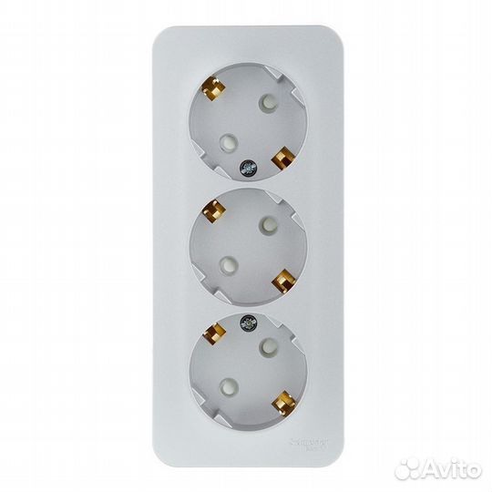 Розетка тройная blnra011313 открытая установка алю