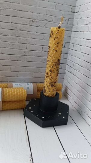 Набор подсвечник и свечи из вощины