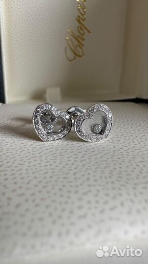 Золотые серьги с бриллиантами chopard