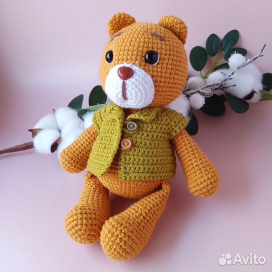 Мягкая игрушка вязаный мишка