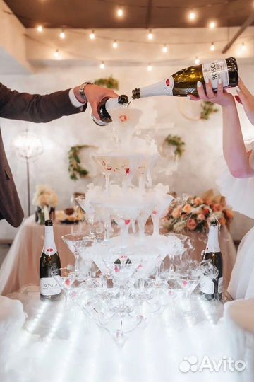 Горка шампанского, Пирамида из бокалов