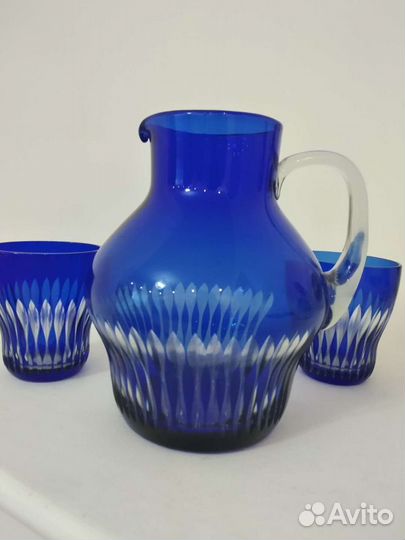 Набор кувшин+2стакана.Кобальт