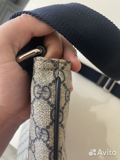 Gucci monogram messenger bag beige