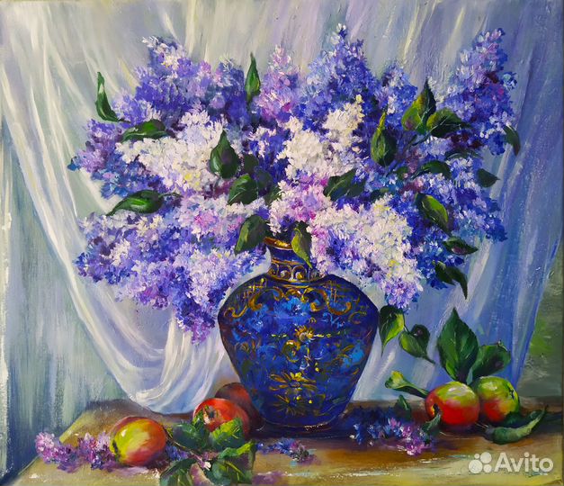 Сирень картина маслом на холсте