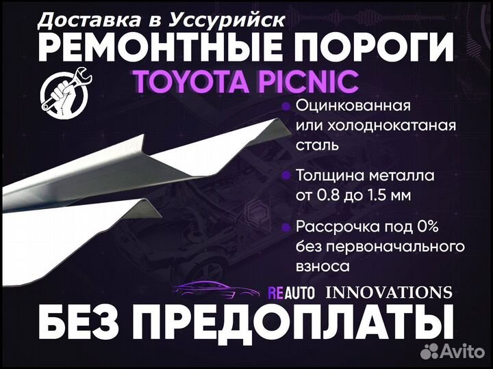 Ремонтные пороги на Toyota Picnic