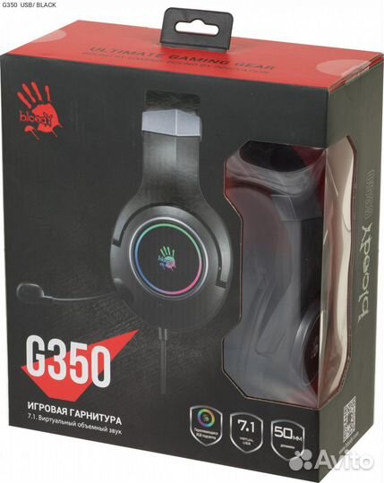 G350 USB/ black, Наушники с микрофоном A4Tech Bloo