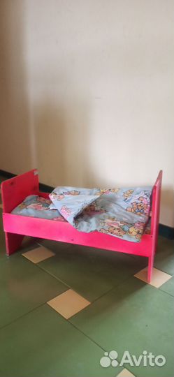 Кроватка для кукол деревянная