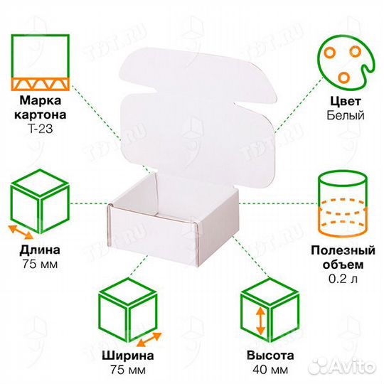 Короб кс-433 мгф, белый, 75*75*40 мм