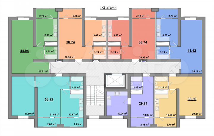 2-к. квартира, 58,2 м², 2/9 эт.
