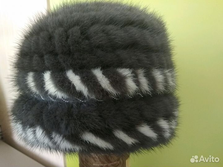 Шапка норковая вязанная