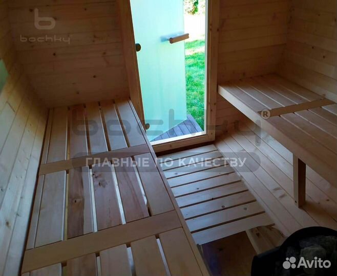 Семейная баня-бочка 2х1,36 метра круг от производителя