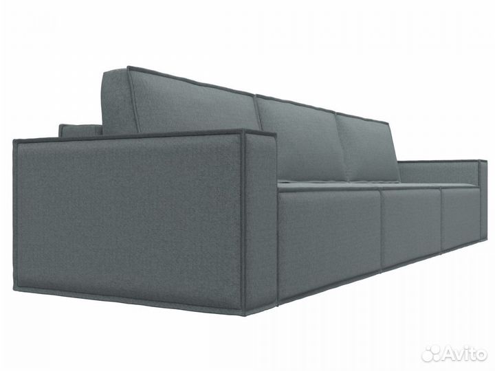 Диван прямой Куба лонг, рогожка, амур серый