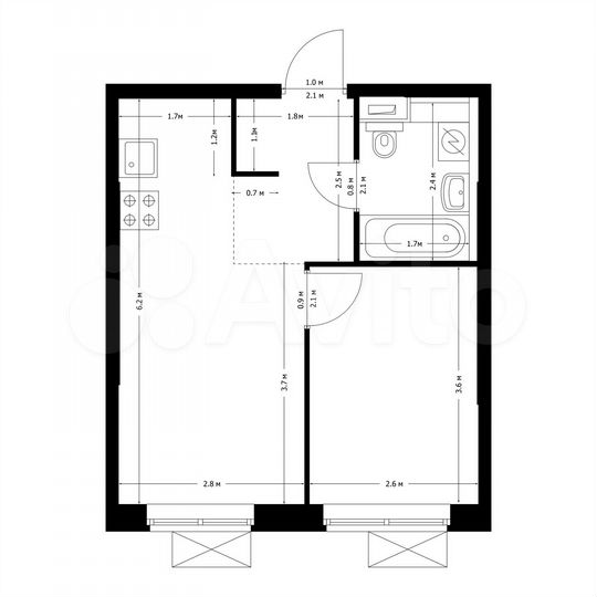1-к. квартира, 32,2 м², 9/14 эт.