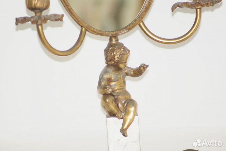 Винтажное зеркало Зеркало светильник Путти 19 в