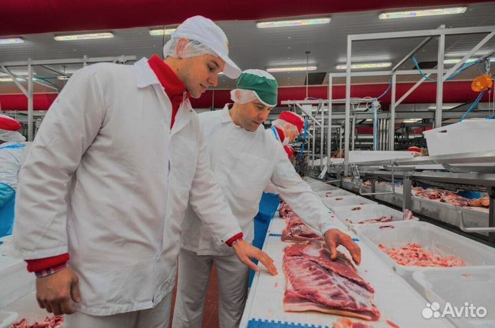 Работа разнорабочим на мясокомбинате(Вахта)