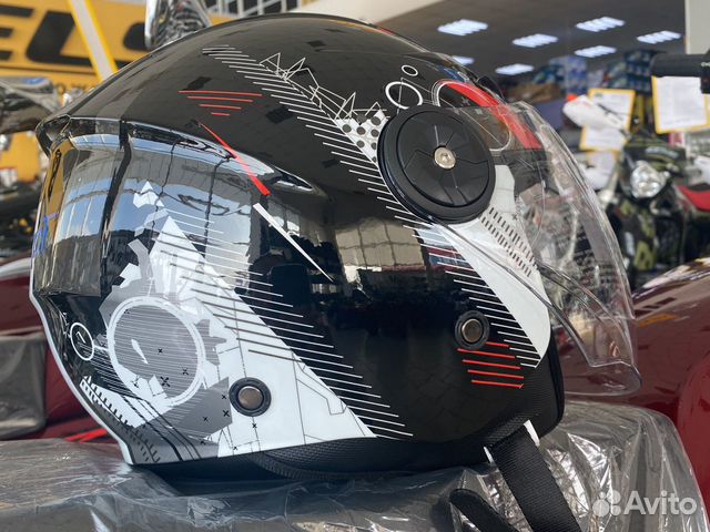 Шлем для мотоцикла со стеклом rockot PD-623 MD