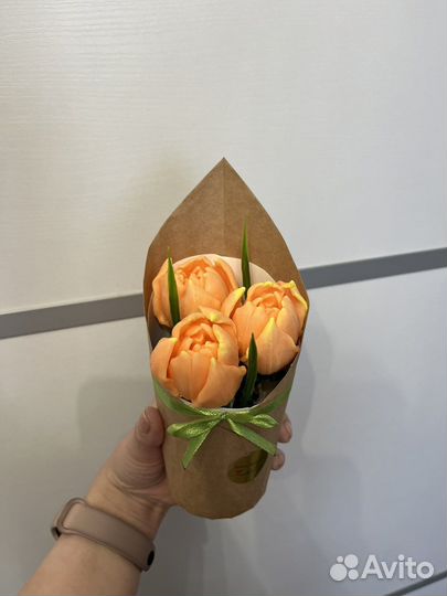 Мыло ручной работы,букет тюльпанов,подарок девушке