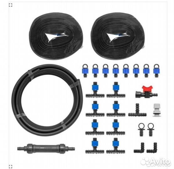 Капельный полив 8 линий 80 м ленточный от емкости