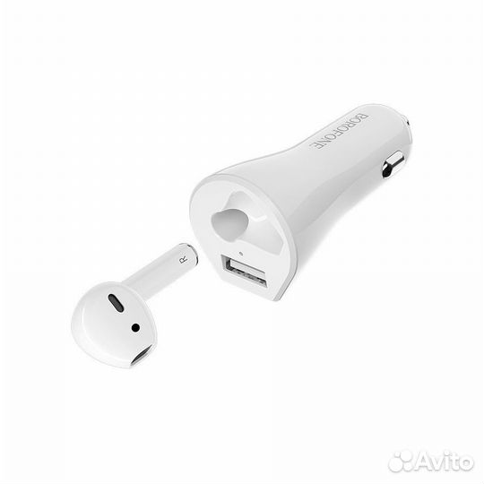 Азу гарнитура Borofone BC23 Touareg Wireless Headset Car Charger - White