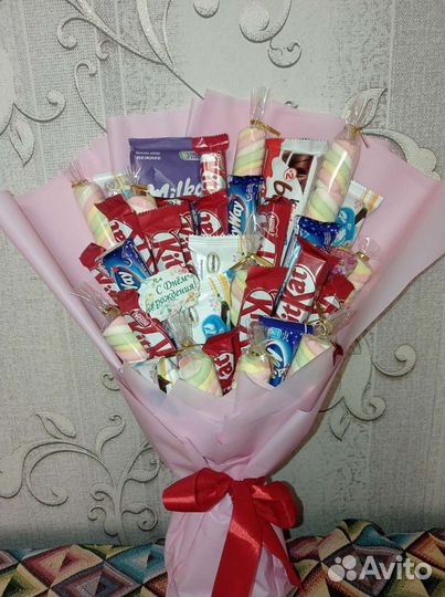 Букеты из конфет, фруктов,овощей, колбасы, игрушек