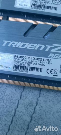 G.Skill Trident Z RGB ddr4 3600 Мгц 32gb 14-14-14