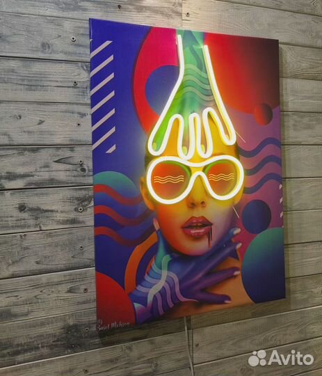 Картина с неоном 40-75см