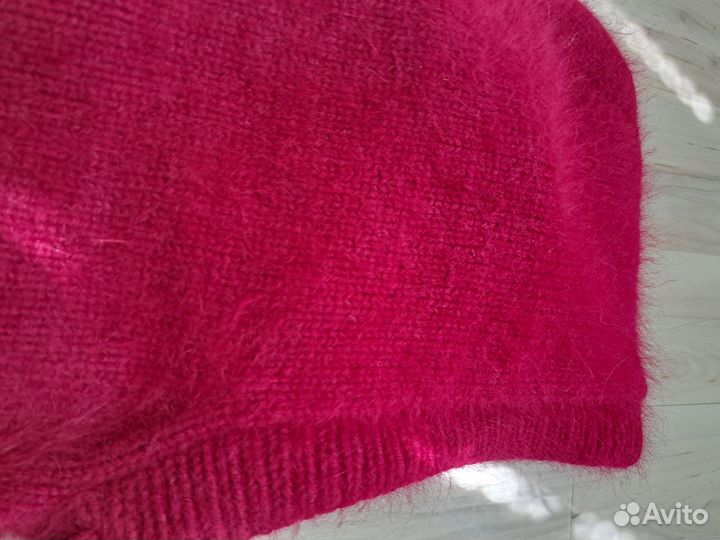 Шапка и капор из пуха норки фуксия