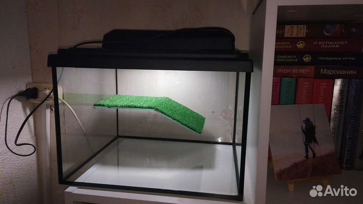 Террариум для рептилий 25л с крышкой и лампой
