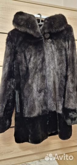 Шуба норковая с мутоном
