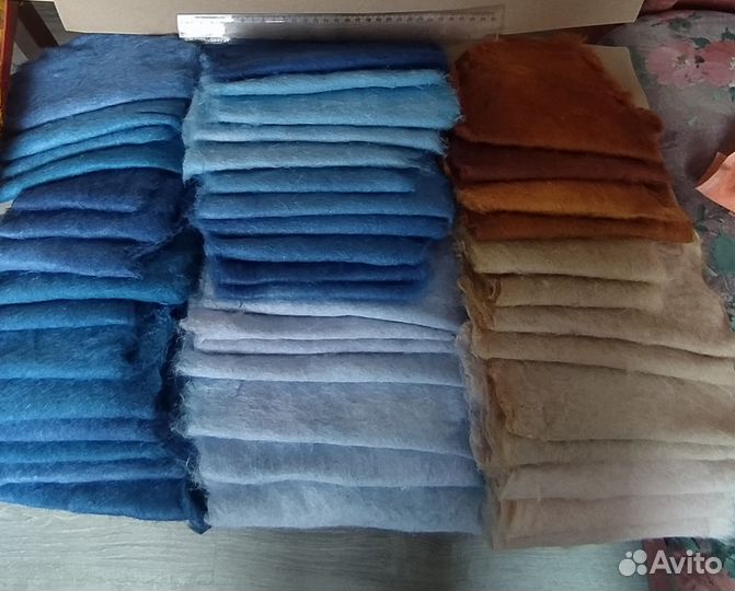 Вата льняная цветная окрашенная слоистая