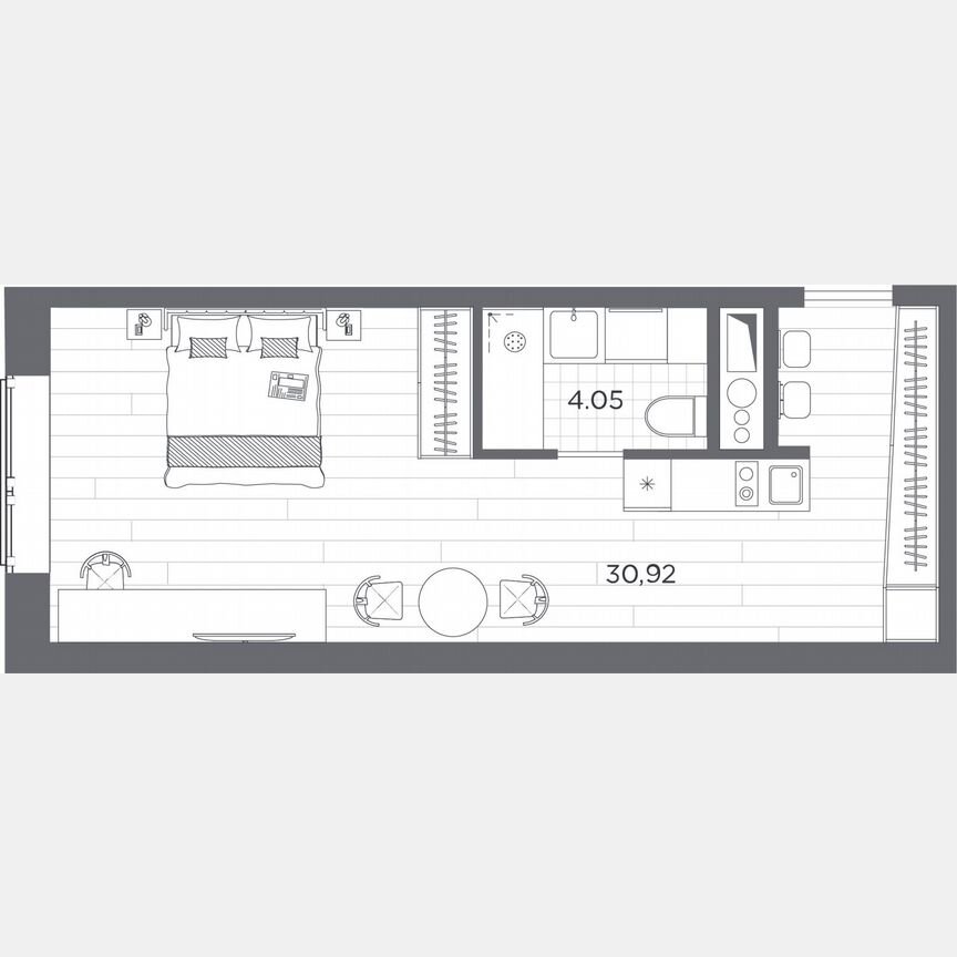 Апартаменты-студия, 35 м², 4/14 эт.