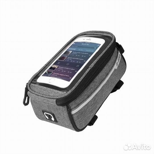 Велосумка B-Soul на раму с чехлом под смартфон сер