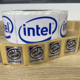 Оригинальная наклейка Intel Pentium II MMX из 90х