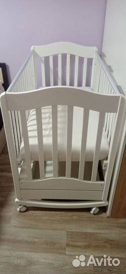 Детская кровать для новорожденных с матрасом