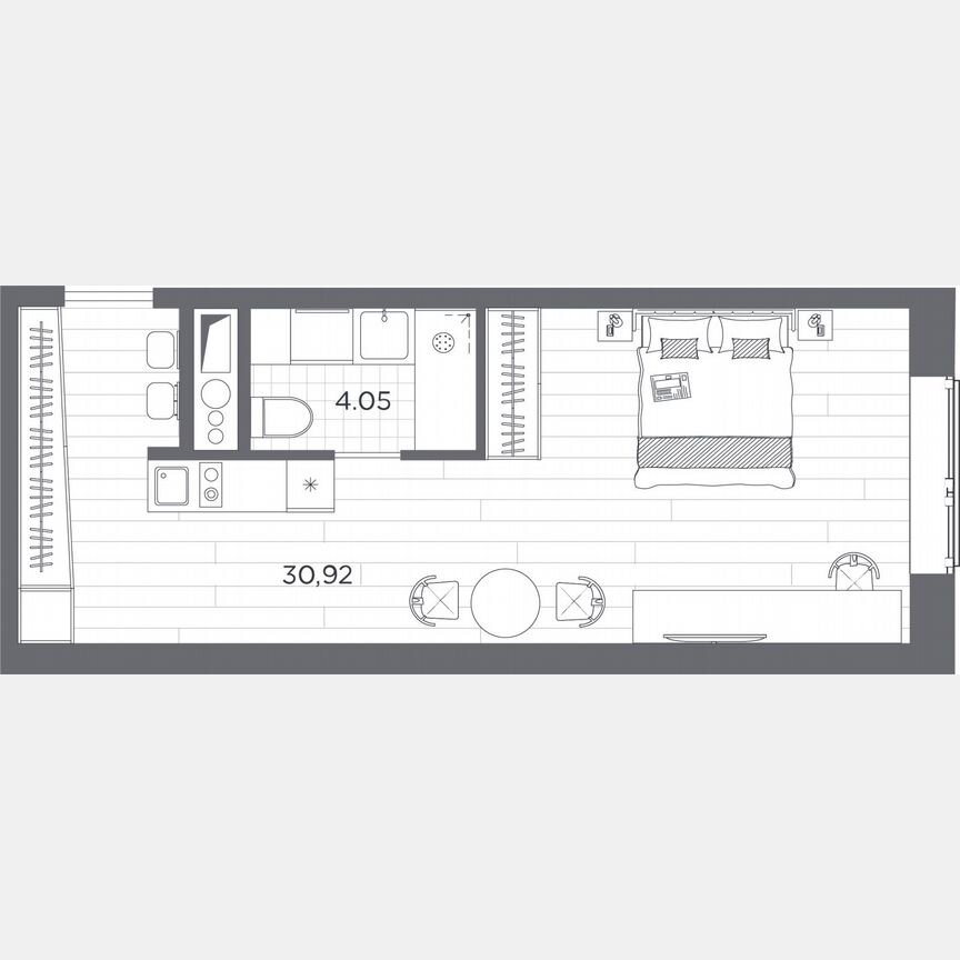 Апартаменты-студия, 35 м², 10/14 эт.